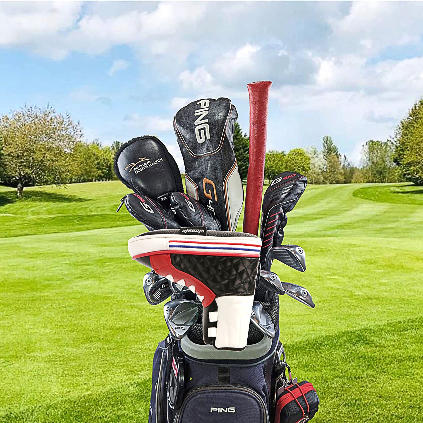 Golf Putter Headcover besticktes PU-Leder wasserdicht passend für alle Marken 