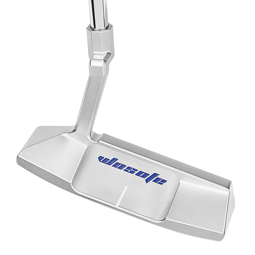 Golf Putter Club Men's Right Hand Silver Balanced Full CNC Steel Shaft with PU Headcover and Grip